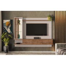 Painel Leblon (off White/madero Canela) - Lukaliam Móveis - 1