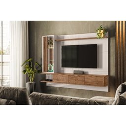 Painel Leblon (off White/madero Canela) - Lukaliam Móveis - 2