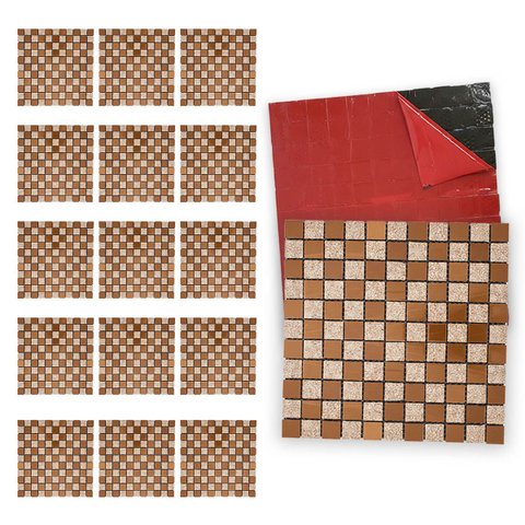 Pastilha de Vidro Adesiva Kit 15 Uni Parede Banheiro Cozinha Sala Decorativa Fácil Aplicacao Moderna