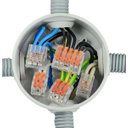Ver imagem 2 de 60 X Conector Tipo Wago 222 Borne Emenda Fios 2, 3 e 5 Vias
