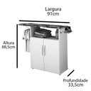 Ver imagem 4 de Tábua de Passar com Multiuso e Cabideiro Amélia - Amêndoa Wood- Móveis Primus