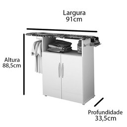 Tábua de Passar com Multiuso e Cabideiro Amélia - Amêndoa Wood- Móveis Primus - 4