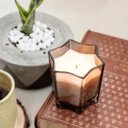 Ver imagem 2 de Vela Perfumada Aromática Decorativa Copo Vidro Estrela Fumê