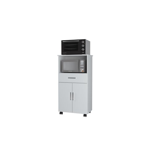 Balcão com Nicho para Micro-ondas 2 Portas Ipê Branco - Móveis Primus