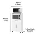 Ver imagem 4 de Balcão com Nicho para Micro-ondas 2 Portas Ipê Branco - Móveis Primus