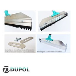 Rodo Dentado 40cm Alumínio Reforçado + Lâmina Dentada 40 cm - Borracha - PT4 (PARA ATINGIR APROX. 4M - 3