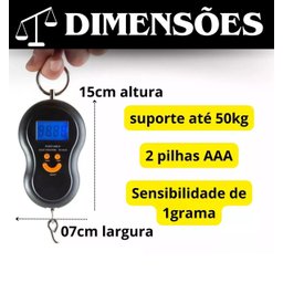 Balança Digital com Gancho Comercial Multifuncional 50kg - 5