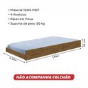 Ver imagem 2 de Cama Auxiliar Solteiro 100% MDF Canela Wood - Melissa/Geval