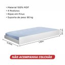 Ver imagem 2 de Cama Auxiliar Solteiro 100% MDF Branco - Melissa/Geval