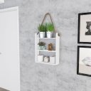 Ver imagem 1 de Nicho Prateleira Decorativo Corda 60 Cm Sala Quarto Escritório Banheiro Mdp Branco - Clicklar