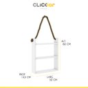Ver imagem 2 de Nicho Prateleira Decorativo Corda 60 Cm Sala Quarto Escritório Banheiro Mdp Branco - Clicklar