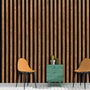 Ver imagem 2 de Papel de Parede Adesivo Autocolante Madeira Ripada Black