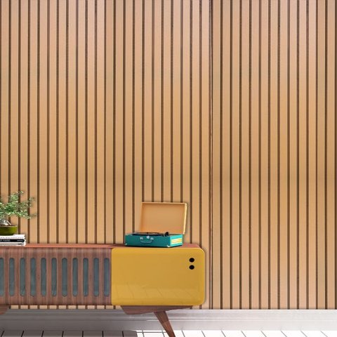 Papel de Parede Adesivo Autocolante Ripado Amadeirado