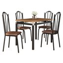 Ver imagem 1 de Kit Mesa de Jantar Marva 91cm com 04 Cadeiras Alabama Imbuia Ferro Preto - Pallazio