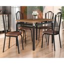 Ver imagem 2 de Kit Mesa de Jantar Marva 91cm com 04 Cadeiras Alabama Imbuia Ferro Preto - Pallazio