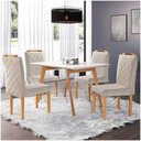Ver imagem 1 de Conjunto Sala De Jantar Slim Mesa 4 Cadeiras Off White