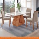 Ver imagem 7 de Sala de Jantar 130x80cm Tampo Mdf/vidro 4 Cadeira Cimol Agata Cimol Cinamomo/off/mad/joli