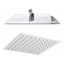 Ver imagem 4 de Ducha Chuveiro Slim Quadrado Metal 25x25cm Com Braço De Teto