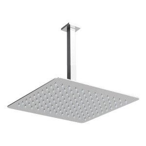 Ducha Chuveiro Slim Quadrado Metal 25x25cm Com Braço De Teto