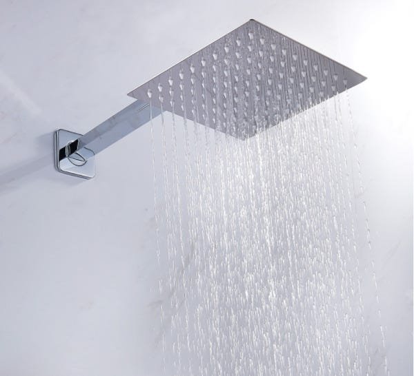 Ducha chuveiro cromado Quadrado 30x30 com braço de parede