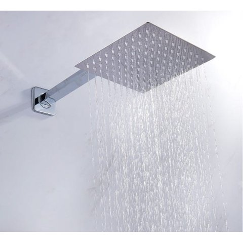 Ducha chuveiro cromado Quadrado 30x30 com braço de parede