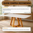 Ver imagem 7 de Mesa Jantar para 6 Lugares Pés Madeira Maciça Pérola - 160x90 - Tampo MDF/Vidro - Mel/Off White