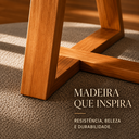 Ver imagem 3 de Mesa Jantar para 6 Lugares Pés Madeira Maciça Pérola - 160x90 - Tampo MDF/Vidro - Mel/Off White