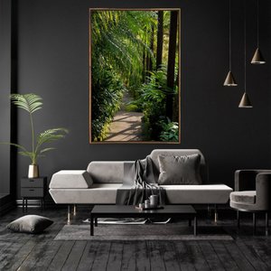 Quadro Decorativo Vertical Folhas Com Moldura e Sem Vidro 40X60