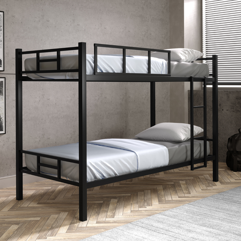 Beliche Cama Crianças Bicama Aço Resistente Grade Segurança:preta