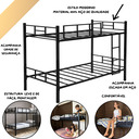Ver imagem 2 de Beliche Cama Crianças Bicama Aço Resistente Grade Segurança:preta