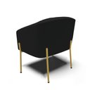 Ver imagem 4 de Cadeira Sala de Jantar Pé de Ferro Dourado Kit 2 Stella Linho D03 - D'Rossi Cor Preto