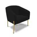 Ver imagem 2 de Cadeira Sala de Jantar Pé de Ferro Dourado Kit 2 Stella Linho D03 - D'Rossi Cor Preto