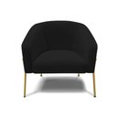 Ver imagem 3 de Cadeira Sala de Jantar Pé de Ferro Dourado Kit 2 Stella Linho D03 - D'Rossi Cor Preto