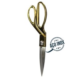 Tesoura 10 Tecido/artesanato Multiuso Aço Inox 23,5cm Premium: Dourada - 3