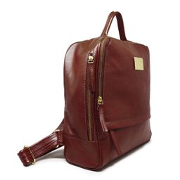Mochila Feminina de Couro Liz - Pinhão - 2