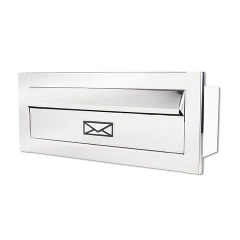 Caixa de Correio Revista Frente Inox Polido Brilhante Espelhado 30 Profundidade