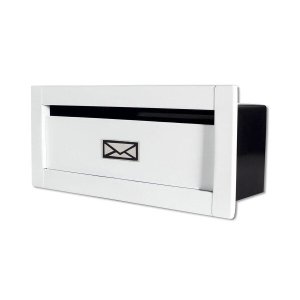 Caixa Correio techinox carta Luxo linear branca fosca 30 cm profundidade pintura de alta resistê