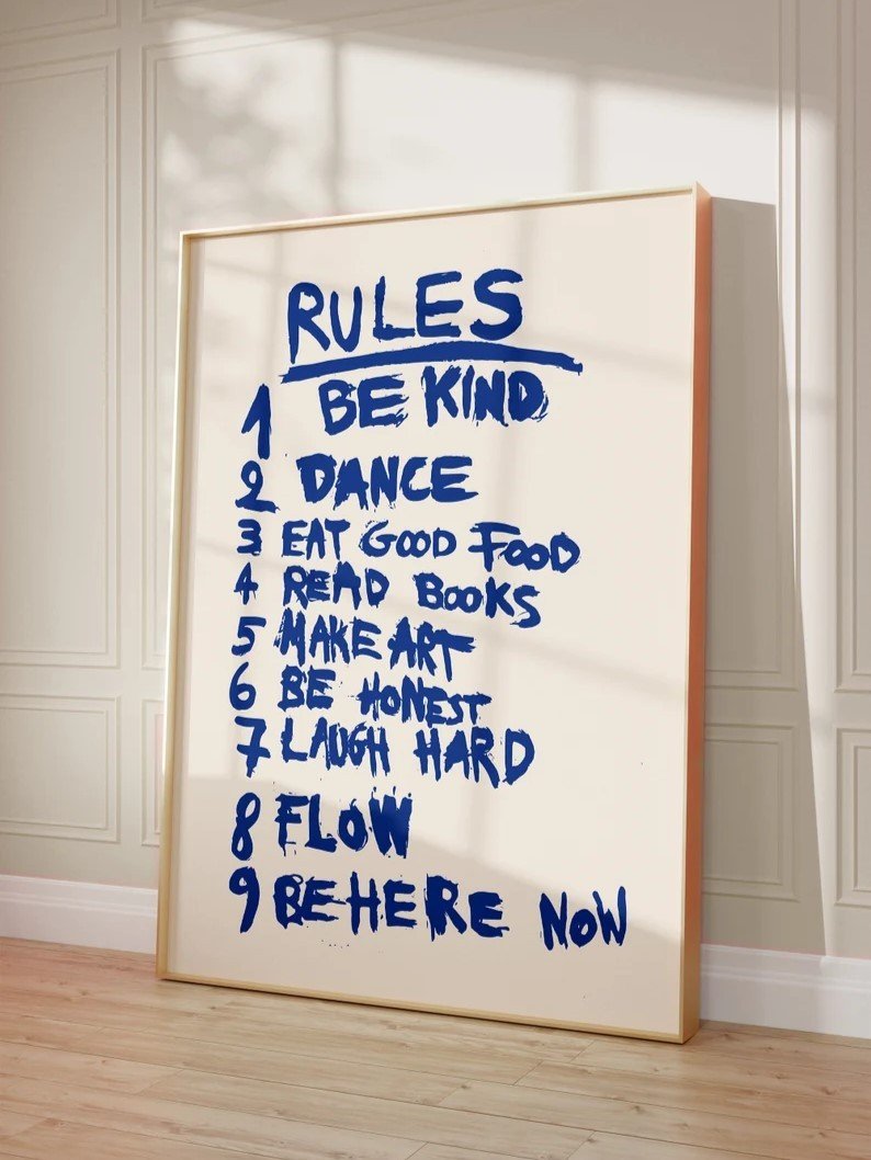 Quadro Decorativo - Rules Be Kind