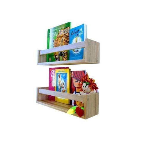 Nicho Organizador de Brinquedos Prateleira para Livros MDF 2un 55 cm