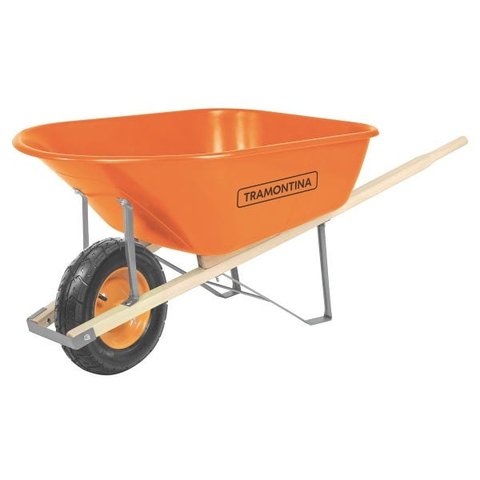 Carrinho de Mão Caçamba PVC 110l Braço de Madeira 77718/421 Tramontina