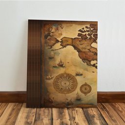 Kit 3 Quadro Decorativo Mapa Mundi Antigo Mundo Globo Brasil 40x28cm - 4