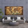 Kit 3 Quadro Decorativo Mapa Mundi Antigo Mundo Globo Brasil 40x28cm - 2