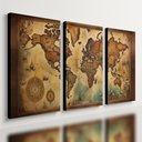 Ver imagem 1 de Kit 3 Quadro Decorativo Mapa Mundi Antigo Mundo Globo Brasil 40x28cm