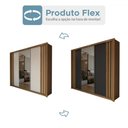 Ver imagem 5 de Guarda-roupa Casal Argentina 3 Portas 2 Gavetas Flex com Espelho Amêndola Nude/preto Prime Tx - Pano