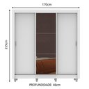 Ver imagem 4 de Guarda Roupa Casal Madesa Lyon Plus 3 Portas de Correr com Espelho 4 Gavetas com Pés