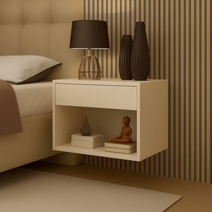 Mesinha Cabeceira 45cm Decore Quarto Pequeno Criado Quarto:off White