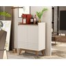 Conjunto para Sala de Estar com Rack Malbec Wood e Buffet Eros Retro Off White/freijo Giga Móveis - 2