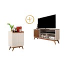 Ver imagem 1 de Conjunto para Sala de Estar com Rack Malbec Wood e Buffet Eros Retro Off White/freijo Giga Móveis