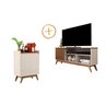 Conjunto para Sala de Estar com Rack Malbec Wood e Buffet Eros Retro Off White/freijo Giga Móveis - 1