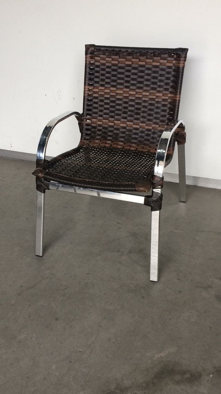 Cadeira para área externa, Piscina em Alumínio e Junco Sintético Fibra Mesclado Argila - Arte Mobili - 3